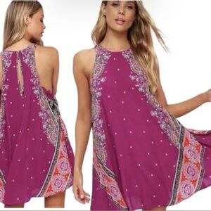 Free People Purple Paisley Mini Dress